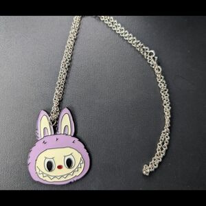 2 Kids Purple Bunny Character Pendant Necklace - Cute Cartoon Jewelry